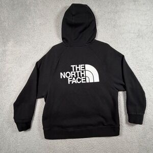 The North Face Women's Logo‎ Hoodie Pullover Zip Pockets Sweatshirt XL TG Black